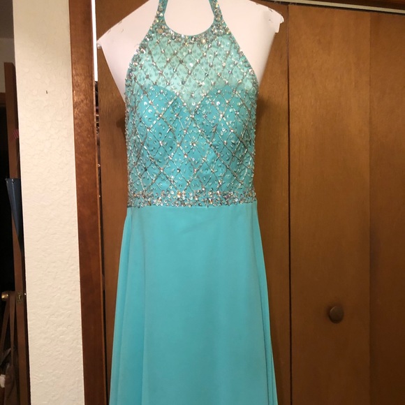 Turquoise Prom Dress - Picture 1 of 3